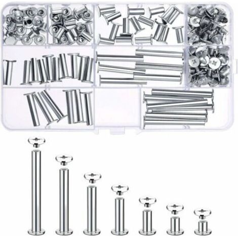 80 Set Chicago Screws Assortment Kit 7 Different Sizes Metal Round Head Screws Post Chicago Button Screws for DIY Leather Decoration Binding (1/5)