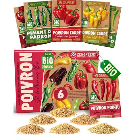 Kit de Graines de Poivron bio - 6 variétés anciennes - Semences (1/5)