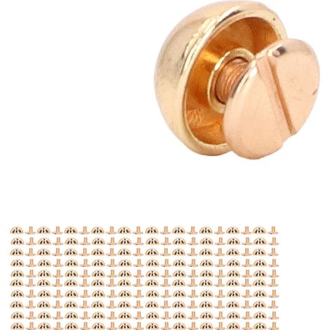 Kit de 100 rivets champignon en cuir 8mm, finition dorée pour maroquinerie DIY et accessoires de décoration. (1/5)