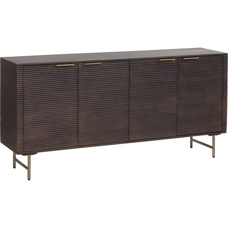 Credenza 4 ante in legno di mango e metallo dorato Naturale scuro - SORDANA di Maison Céphy (1/5)