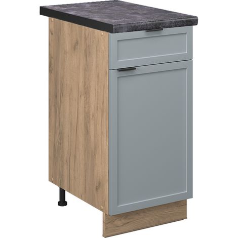 Küchenunterschrank Fame-Line, Hellblau-grau, 40 cm , AP Anthrazit, Vicco