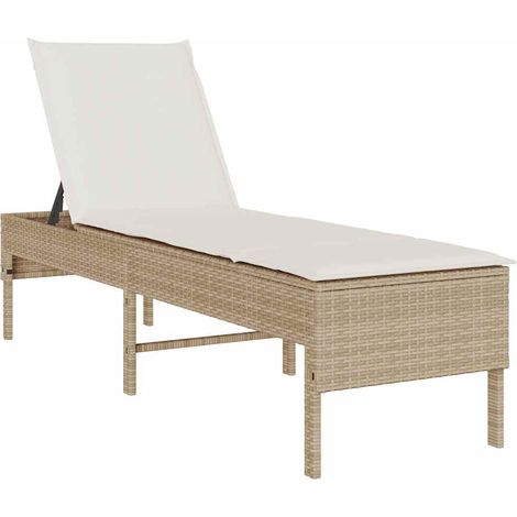 Maison Exclusive - Sonnenliege mit Auflage Beige 55x200x44 cm Pol