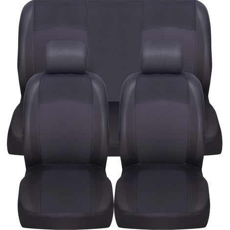 Lupex Shop - Coprisedili universali morbidi per auto, anteriori e posteriori, mod. Soft, tessuto poliestere, colore Nero