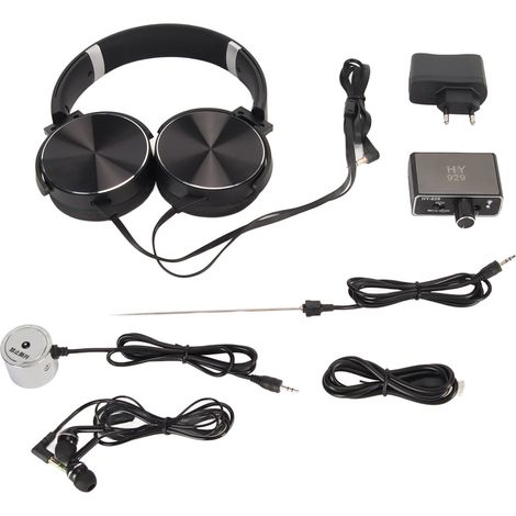 Détecteur de Fuites d'Eau Haute Sensibilité - Kit de Surveillance de Tuyauterie avec Casque Audio - Alimentation 100‑240V Prise UE