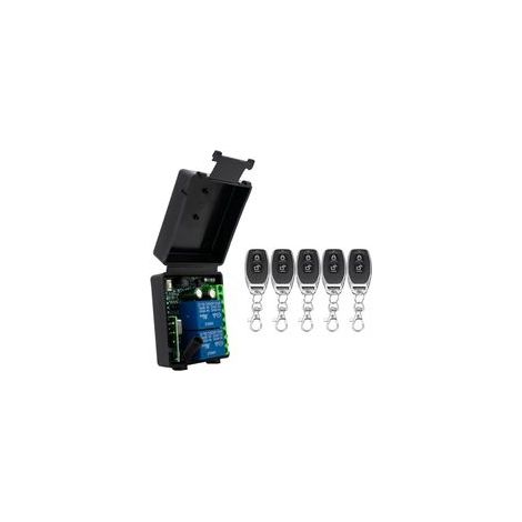Télécommande 433 MHz Sans Fil Récepteur 2 Canaux Relais AC 85-256 V Porte Garage Éclairage Rideau (1/4)