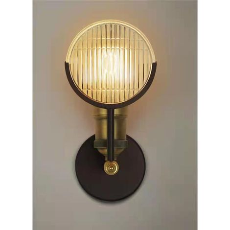 Trimec – Applique murale rétro en fer forgé noir – Phare de voiture vintage – Culot E27 – Dimensions 24x12x13cm pour salon et atelier - E27--