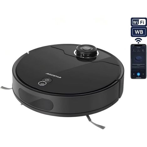 Robot aspirateur Aigostar WiFi avec navigation laser, aspiration et nettoyage contrôlé par application pour une utilisation domestique (1/3)