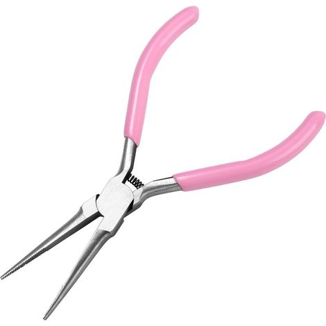 Pince à Bec Long Fin 13,5 cm avec Mâchoires Crantées et Ressort, Pince de Précision pour Bijoux, Modelage de Fil et Travaux Délicats (1/5)
