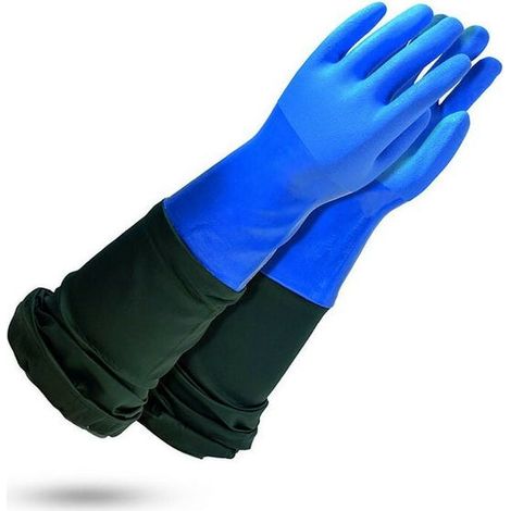 Gants imperméables longs WETPRO Rostaing - Taille 10 - Protection robuste pour travail humide, manchettes hautes, paire résistante aux éclaboussures. (1/2)