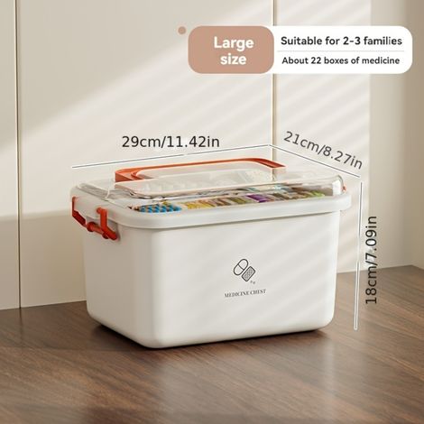 Irovami Boîte pharmacie portable – trousse premiers secours, compartiments, voyage