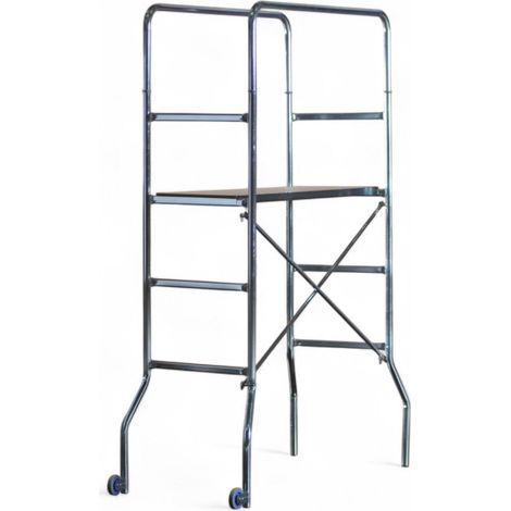 trabattello in acciaio zincato compatto e trasportabile in auto altezza 188 cm portata 120 kg con piano lavoro incluso (1/5)