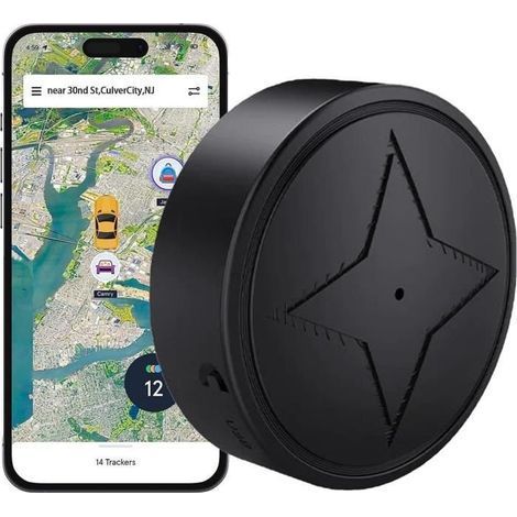 Auto-GPS-Tracker mit Mikrofon, Mini-Magnet-GPS-Tracker mit Aufnahmefunktion, Echtzeit-Positionsverfolgung [L120] (1/4)