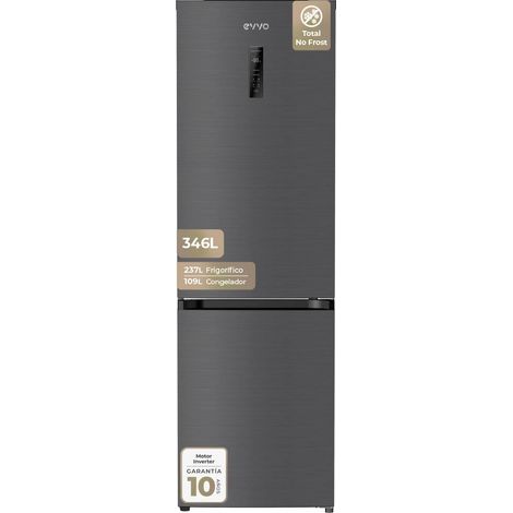 Frigorífico Combi EVVO F59DX Inox Total No Frost, 346L, Clase D, Acero Inoxidable (1/5)