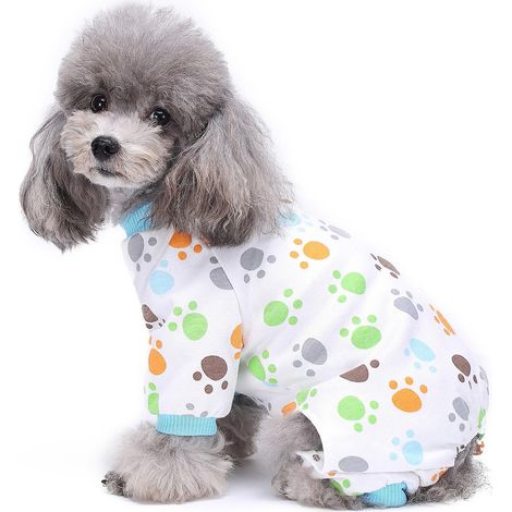 Hundepyjamas, 3 verschiedene Designs, Hundepfotenabdruck, Erdbeermuster, niedlich (1/5)