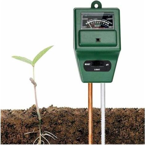 Kit 3 en 1 pour vérifier le pH du sol, l'humidité des plantes et servir de pH-mètre pour les fleurs, les pelouses, les plantes, les jardins, les fermes et les pâturages. (1/5)