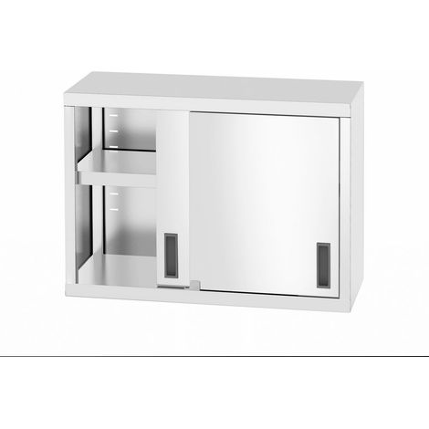 HENDI Wandschrank – verschweißt, mit Schiebetüren, Profi Line, 800x300x(H)600mm