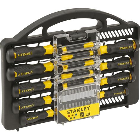 Set 34 Pz giraviti e inserti con valigetta e impugnatura bi-materiale STANLEY STHT0-62141 (1/2)