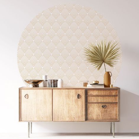 Sticker mural rond / cercle - Motif oriental - Diamètre 40 cm - Adhésif MAT (1/3)
