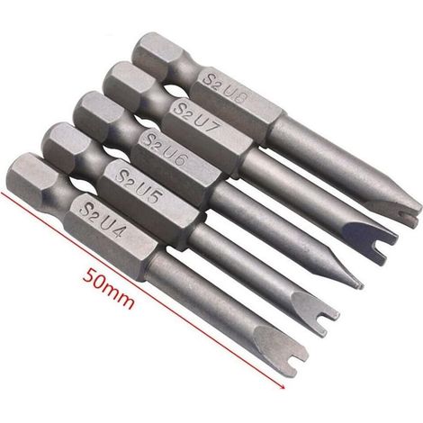 5PCS Embouts de tournevis magnétiques efficaces en forme de U parfaits pour des réparations précises,50mm×50mm (1/5)