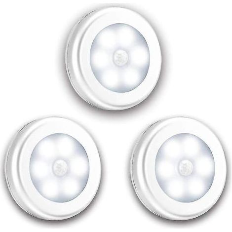 Lot de 3 veilleuses LED détecteur mouvement piles placards escaliers (1/5)