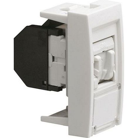 Hager WS225 Systo Category 6 STP RJ45 Jack for Grade 3 - 1 Module, White