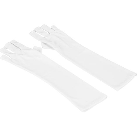 Gants longs anti-UV blancs, lot de 1 paire, protection contre les radiations des lampes UV pour manucure (1/5)