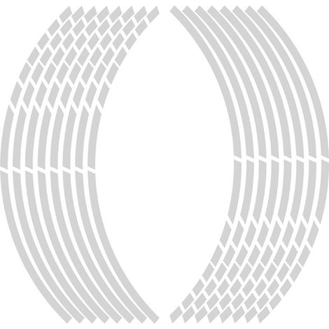 16 autocollants réfléchissants pour jantes de voiture, personnalisables à faire soi-même, universels pour pneus de 18 pouces, argent et blanc. (1/5)