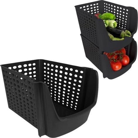 Contenant pour fruits et légumes, noir, 29 x 21 x 16 cm (1/5)