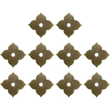 10pcs Plaque Fond Pour Bouton Meuble 1.69 Pouce Forme Feuille Plaque Fond En Laiton Joint Decoration Meuble Classique Pour Portes Placard Tiroirs Meubles Quincaillerie (Ton Bronze) (1/5)