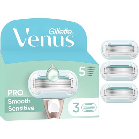 Venus - Pro Smooth Sensitive Razor Blades - Green/White - 3 pcs