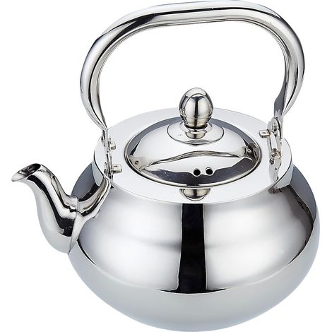Théière en acier inoxydable avec infuseur amovible 71 oz (2000ml) Miroir épaissi poli cuisinière Théière pour herbes et infusion (1/5)