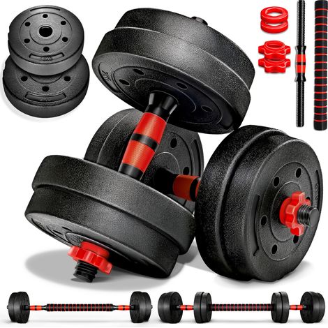 RE:SPORT® Hantelset 15 kg Kurzhanteln Langhantel Set Hantel Hantelscheiben