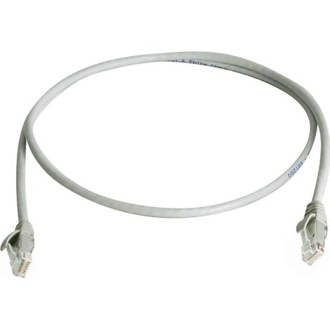 Telegärtner 100009268 RJ45 Patchkabel CAT 6  15.0 m Grau Flammwidrig, mit Knickschutztülle 1 St.