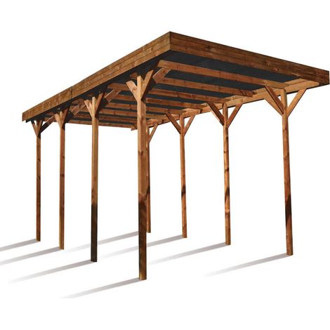 Carport camping-car en bois - 32,3m²