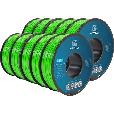 Filamento imprimible en 3D, 1,75 mm, alta resistencia al impacto, verde. (1/2)