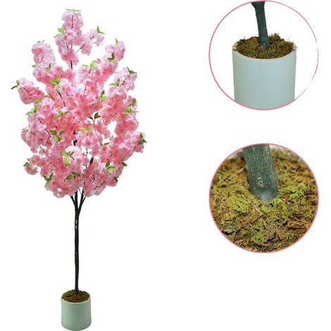 Albero di ciliegio in fiore, aspetto realistico, elegante decorazione d'interni, 180 cm (1/2)