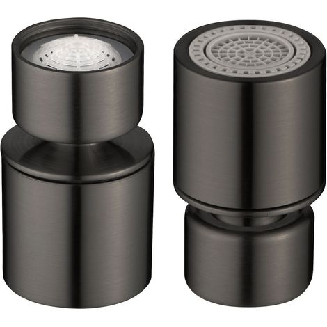 Aeratore cucina M22H, doppia funzione, finitura canna di  noir (1/4)