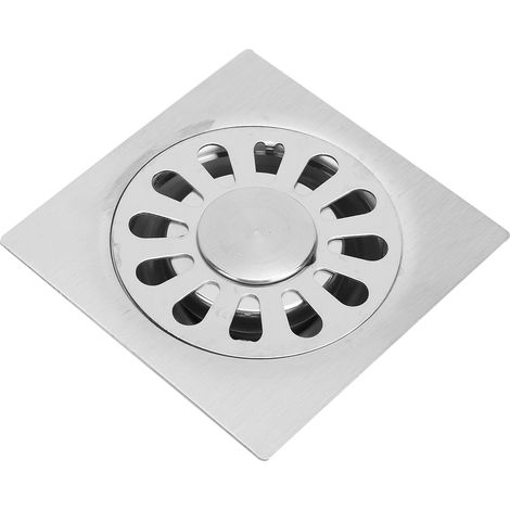 Lot de 2 siphons de sol carrés en acier inoxydable à double usage, accessoires pour machine à laver et salle de bain (1/5)