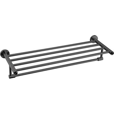 Portsalviette a barre 60cm in acciaio inox finitura gun metal  ART-GM kamalu