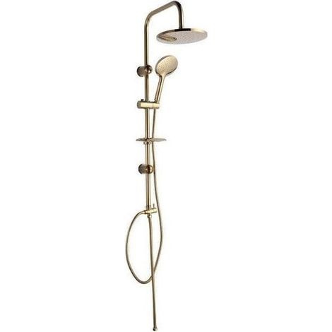 Saliscendi Bagno Colonna Doccia Miscelatore Oro Soffione Rotondo Doccetta 87306 (1/5)