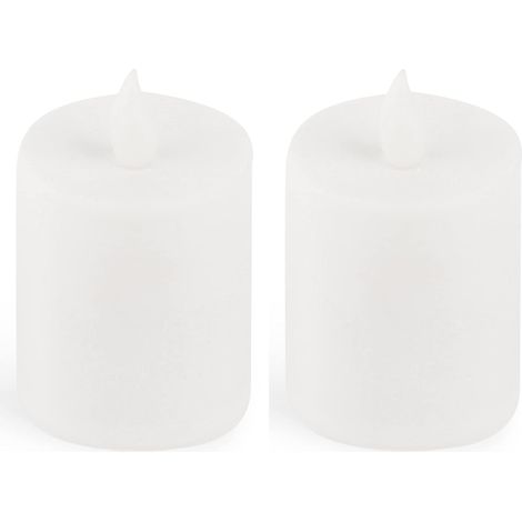 2 bougies LED extérieures blanches piles flamme vacillante