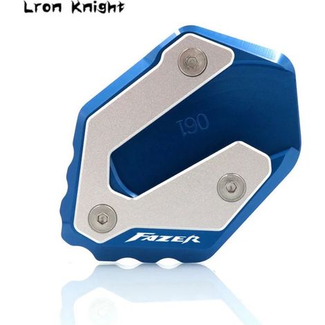 (FAZER Bleu) Compatible avec Yamaha FZ6 FAZER FZ6R FZ6-S2 2004-2009 2008 - Béquille latérale CNC - Extension de béquille - Plaque de support - Maxpower (1/4)