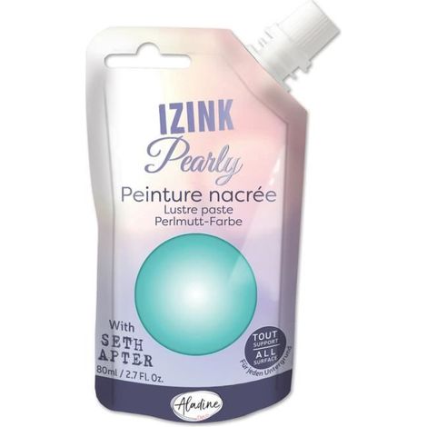Peinture - Izink - Pearly - Vert menthe - 80ml - Nacré - Acrylique