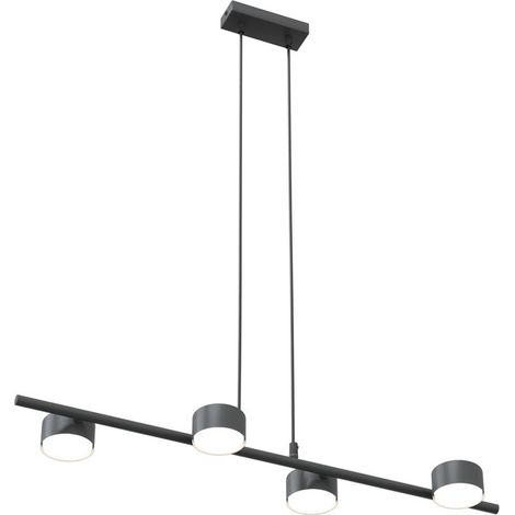 Lampada a Sospensione Sora, Metallo, Nero, 80x140x19 cm
