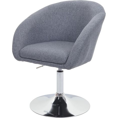 Esszimmerstuhl HHG-247, Küchenstuhl Stuhl Drehstuhl Loungesessel, drehbar höhenverstellbar Stoff/Textil dunkelgrau