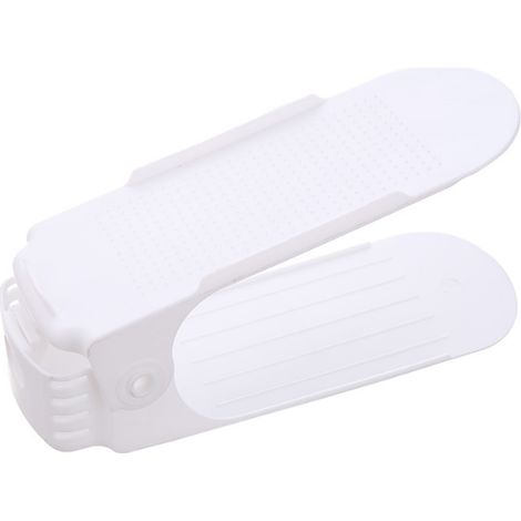 Organisateur de chaussures double couche, étagère de rangement blanche (1/4)