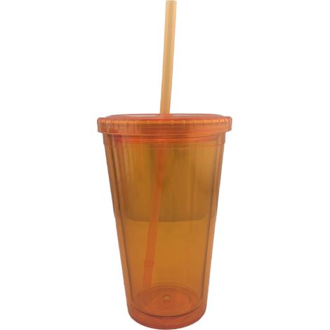 Gobelet Double Paroi - Acrylique Sans BPA - Pour Boissons Froides - Avec Paille Réutilisable Et Couvercle - 1 Pièce (1/5)