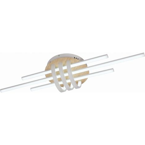 Plafon Kirova 64w 3000-4000-6500k Blanco/haya 7040lm  C/remoto,memoria Y Reg.intensidad 13,5x85,5x23,5cm