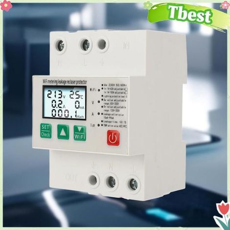Tbest Disjoncteur intelligent Interrupteur Automatique WiFi, AC230V Application Wide Application bricolage disjoncteur (1/5)