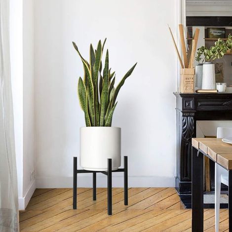 Support télescopique simple en fer forgé en forme de croix pour pots de fleurs, démontable et installable, adapté au salon et au balcon pour les plantes pothos. (1/5)